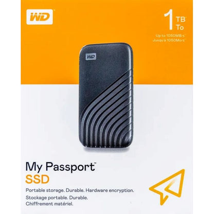 Disque SSD externe 1To WD My Passport SSD 1To/TB - NVMe, USB-C 3.2,Fast Speed 1050 Mo/s